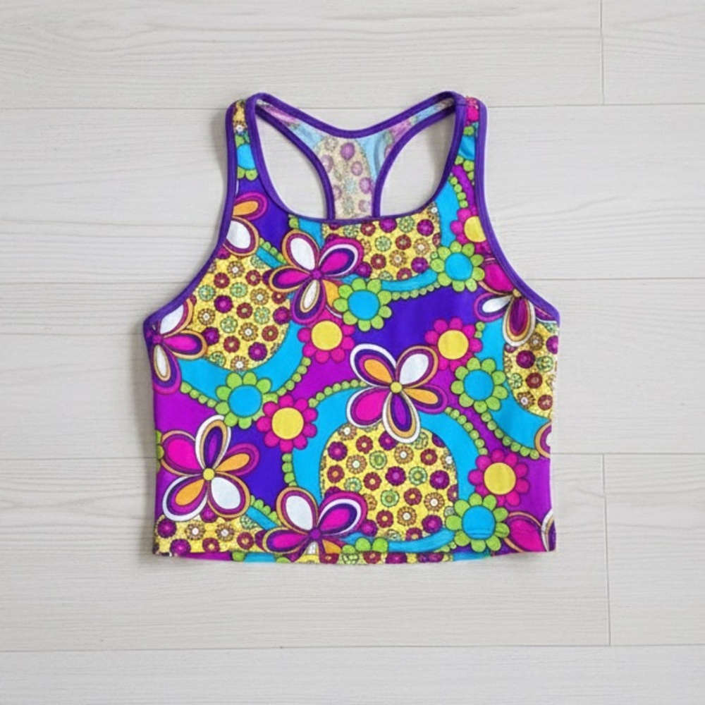 Girls speedo 70’s style swim top